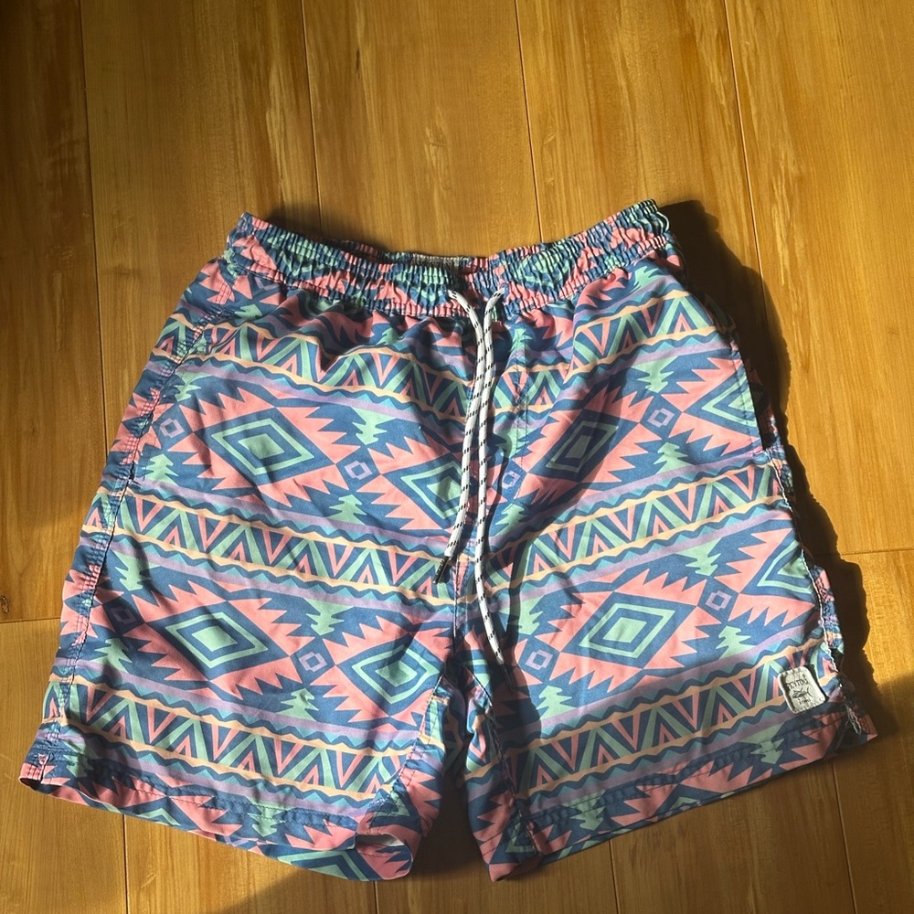 Vibrant Aztec Patterned Board Shorts